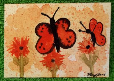 Butterlies and Daisies 090914 ACEO.JPG