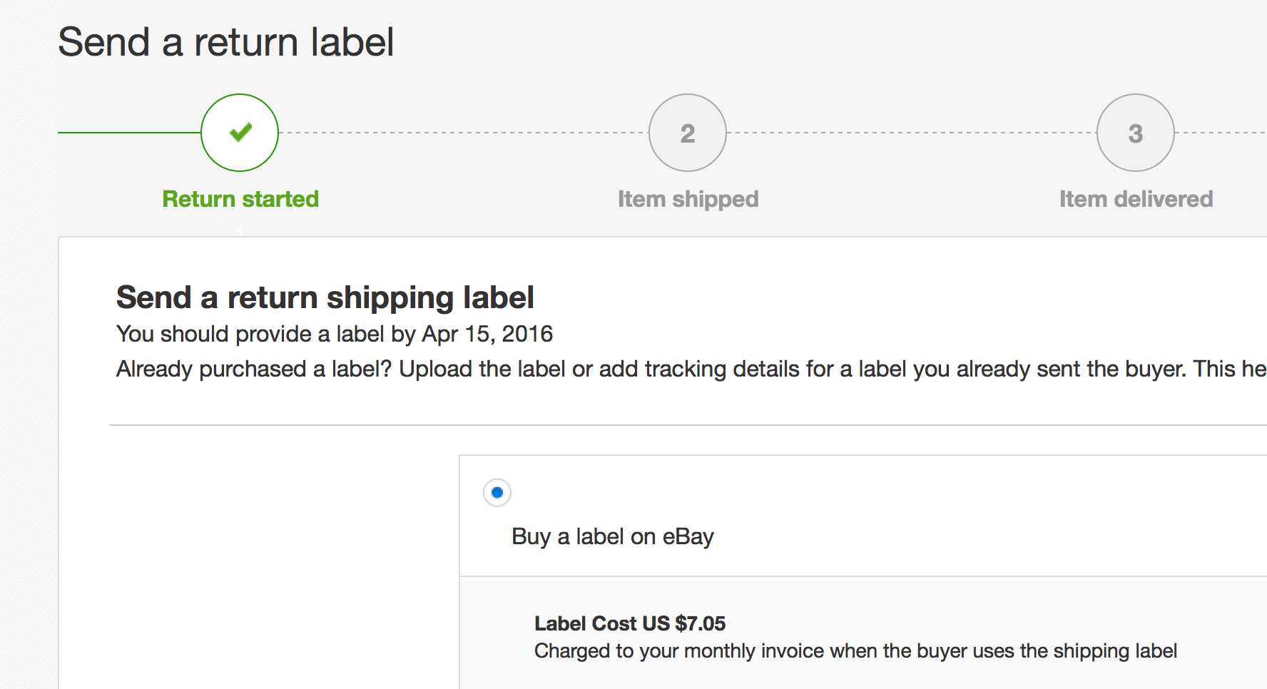 how can i print a return shipping label on ebay