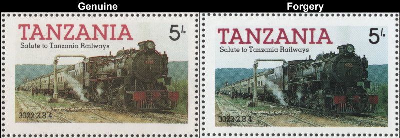 tanzania_1985_trains_5l_original_and_fake_stamp_comparison.jpg