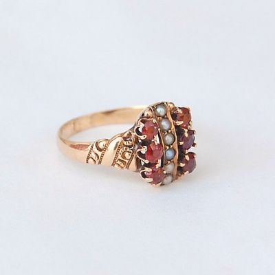 red stone seed pearl victorian ring first image.jpg