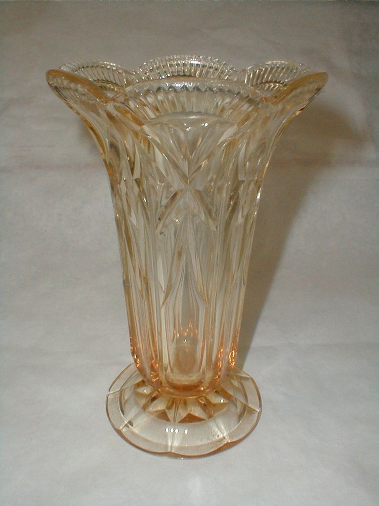 carnival glass vase scalloped rim mystery marigold peach.jpg