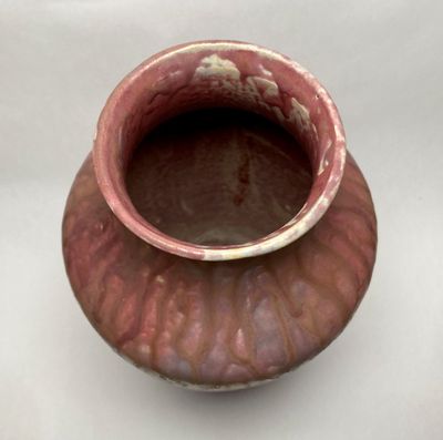 Maroon art pottery vase small 2.jpg