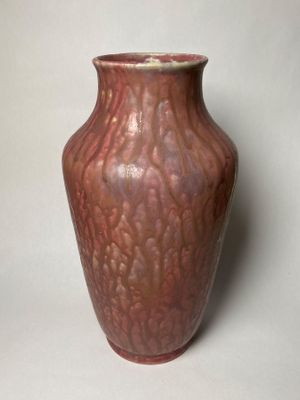 Maroon art pottery vase small 1.jpg