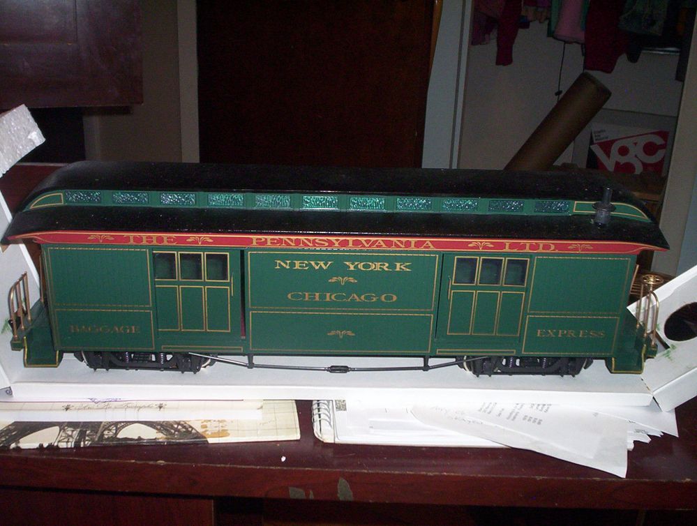 Figure 1 -- A Bachmann G Scale Baggage Car to be Bashed Into a C&P Baggage Car