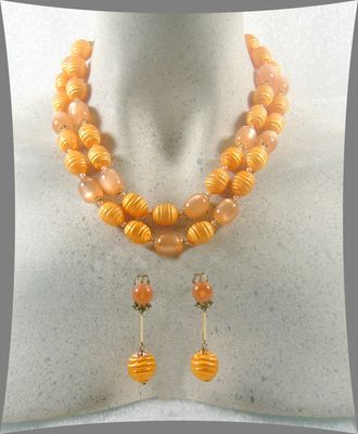 Japan - Celluloid and moonglow beads