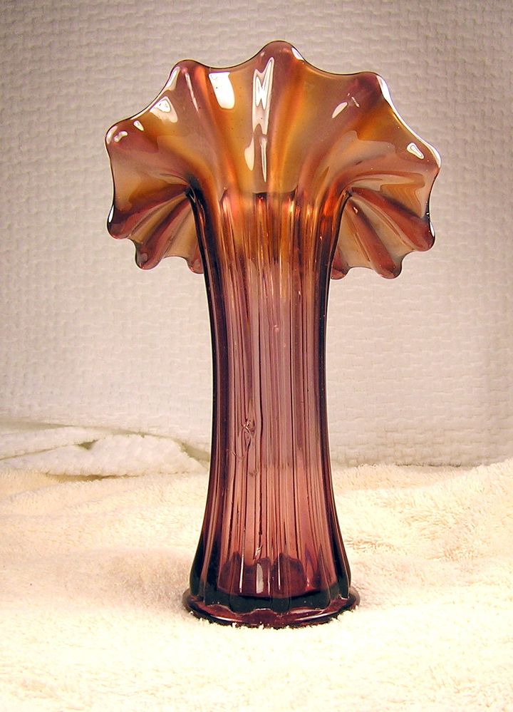2 fluted vase carnival glass.JPG