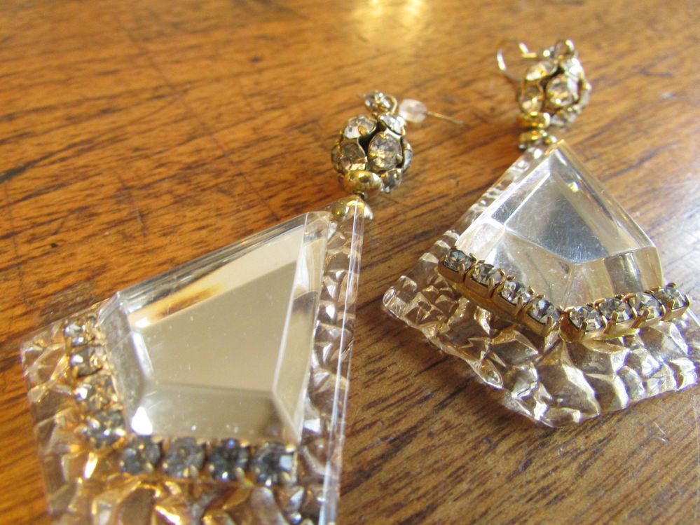Interesting lucite earrings