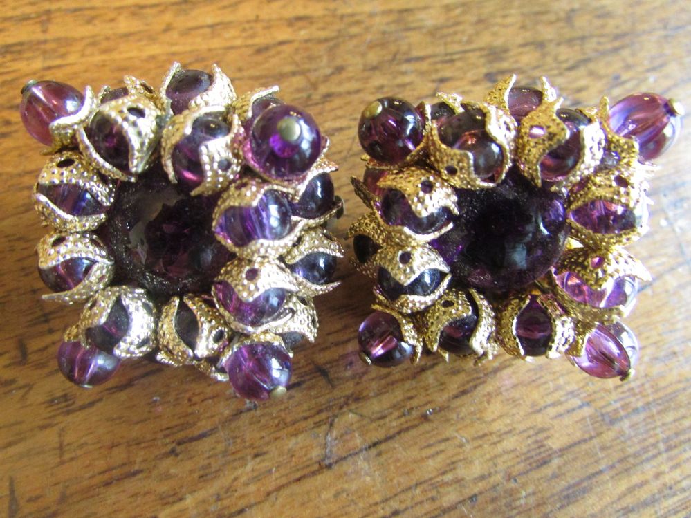 Fancy purple earrings