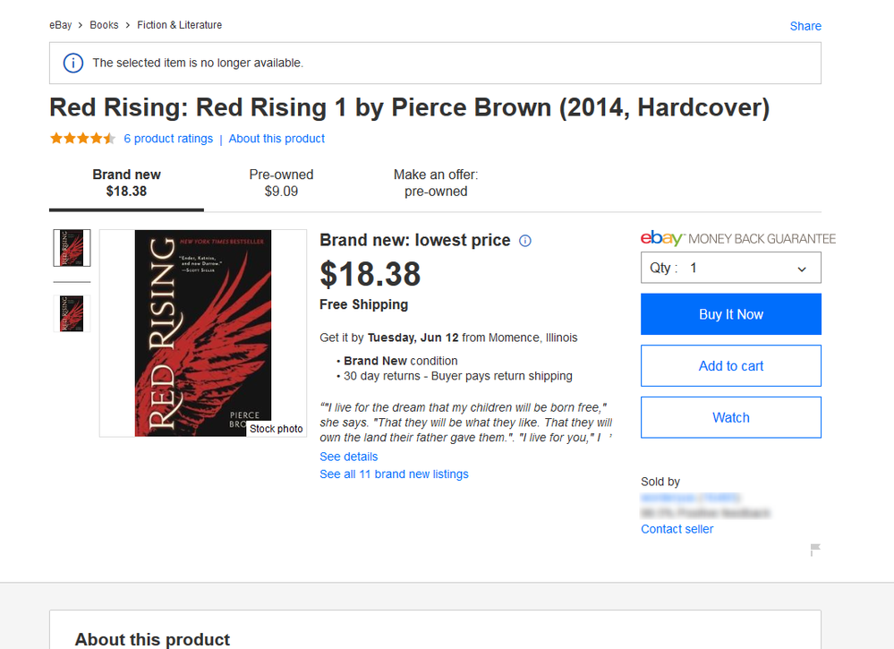 Red Rising  Red Rising 1 by Pierce Brown  2014  Hardcover    eBay.png