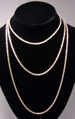 54 inch Sterling Milor, Italy Stacked Sparkle Rope Necklace