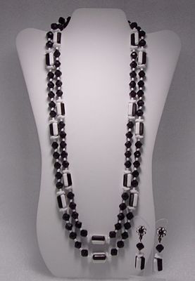 1965 - 60 1/2 inch Miriam Haskell rope necklace and earring set