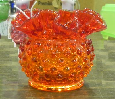 Fenton hobnail vase -- about 3 inches tall