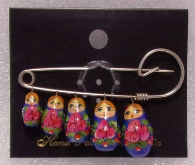 Hand Painted Russian Matryoshka Nesting Doll pin