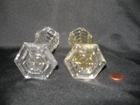 4" bud vases hexagon w/star bottoms