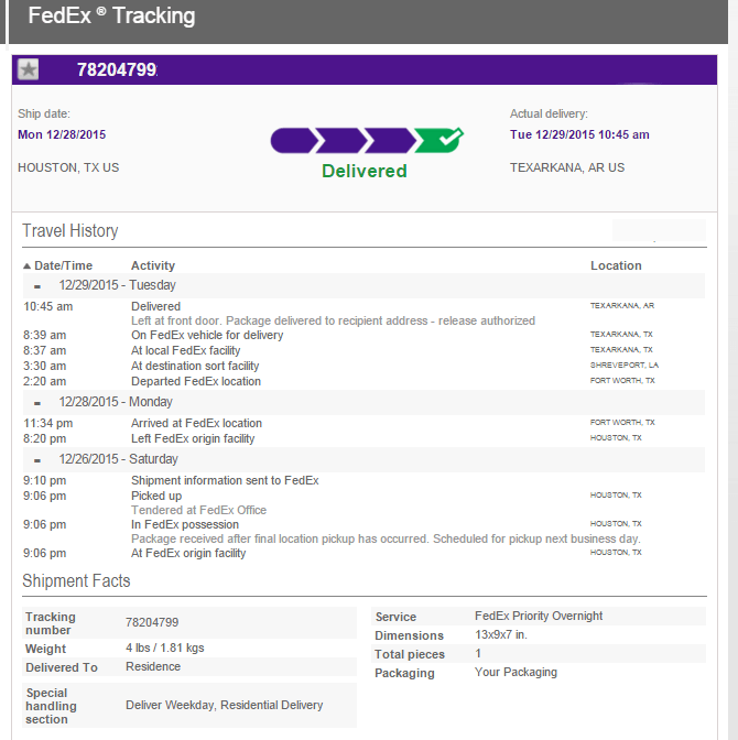 Fedex track tracking