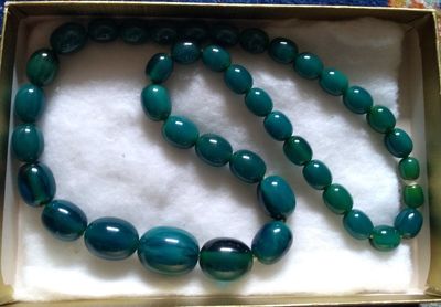 Weird blue green Bakelite necklace