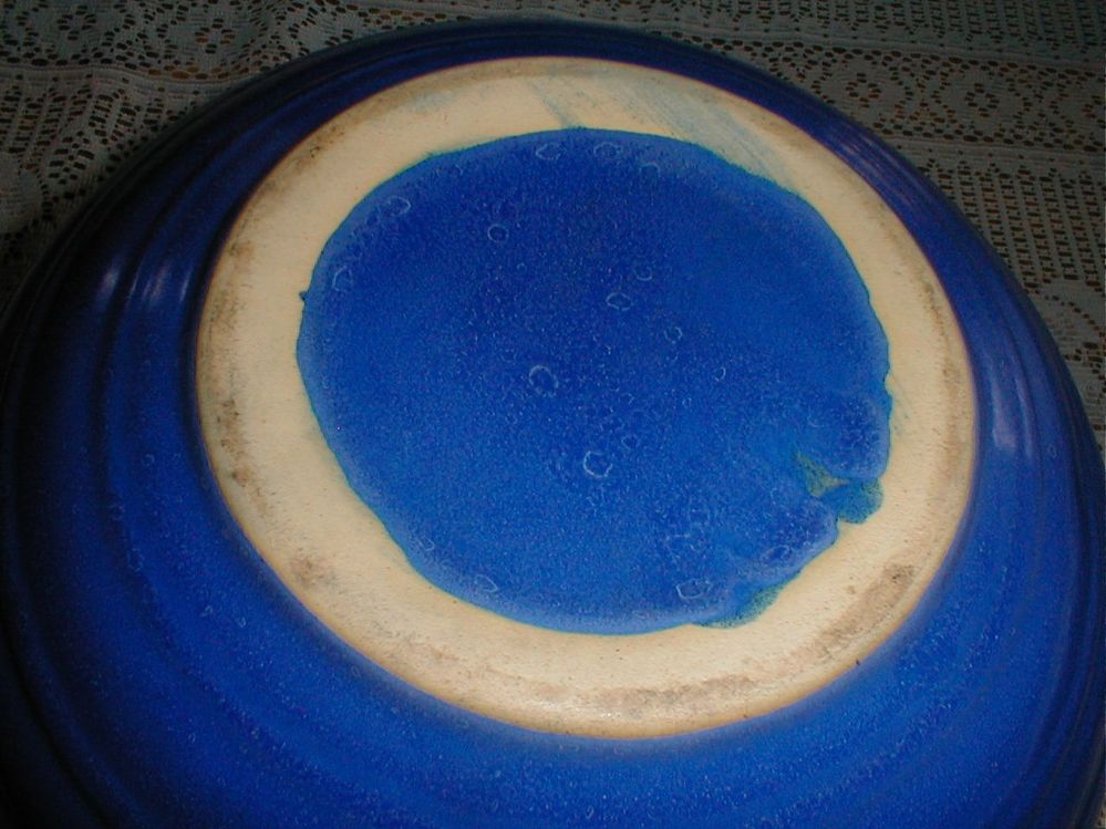 blue ring ware batter mixing bowl pottery large P1010031.JPG