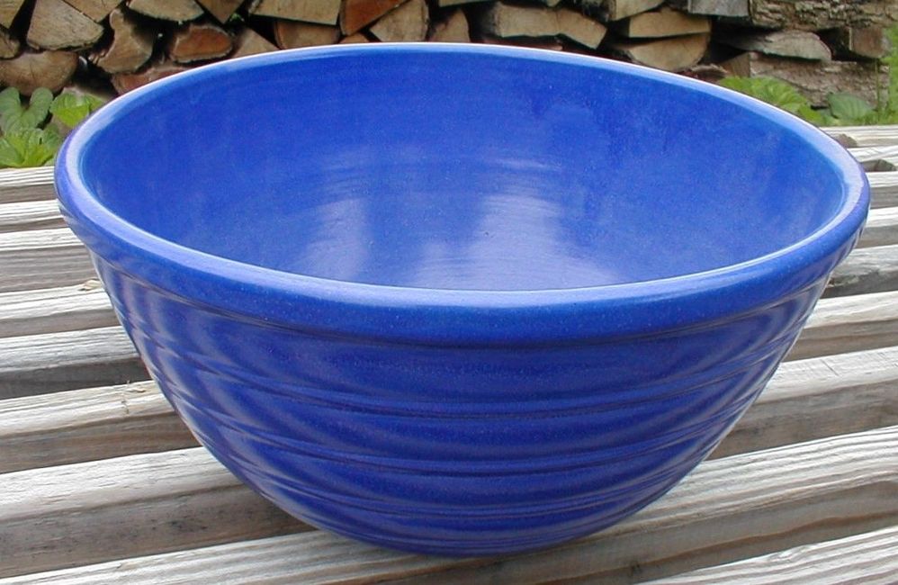 blue ring ware batter mixing bowl pottery large P1010039 (3).JPG