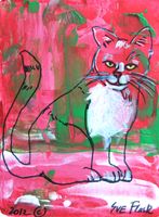 01 Pink cat - 2012 acrylic on A7 7.5x10cm.JPG