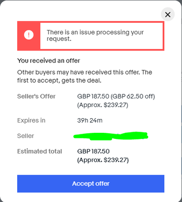 The seller is outlet processing your order