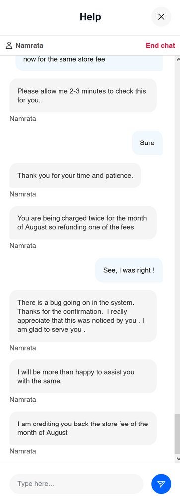 eBay support chat