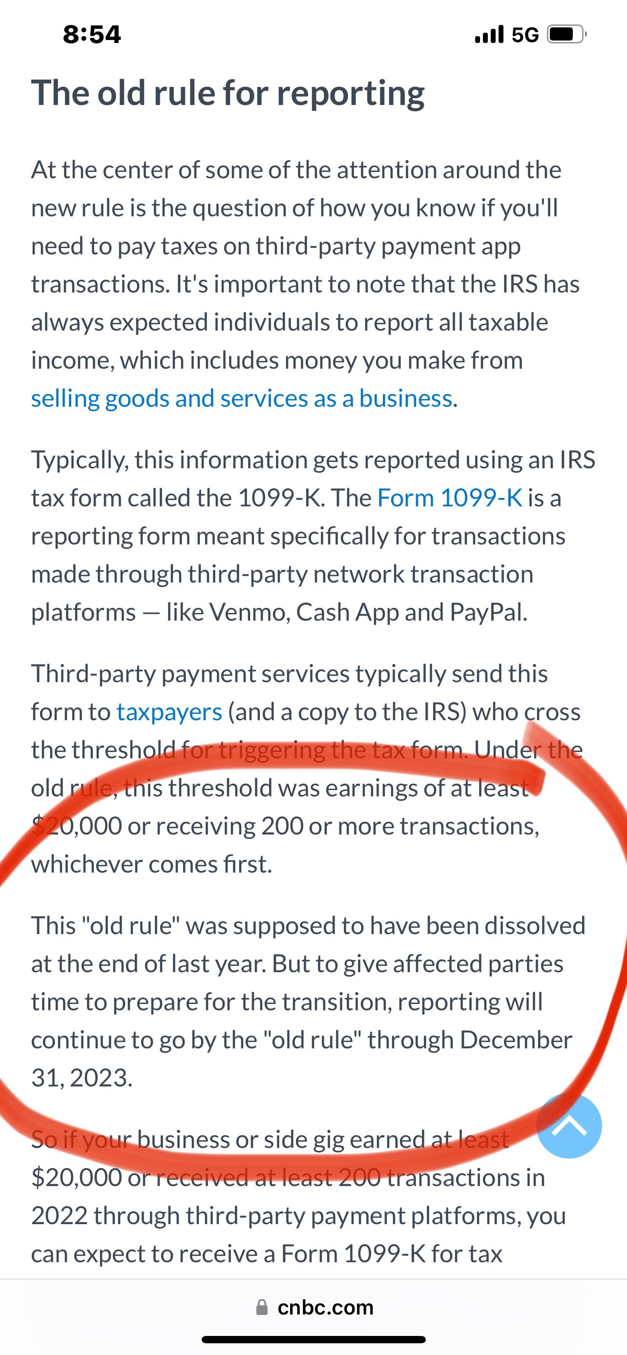 or  Sale of $600 Now Prompt an IRS Form 1099-K