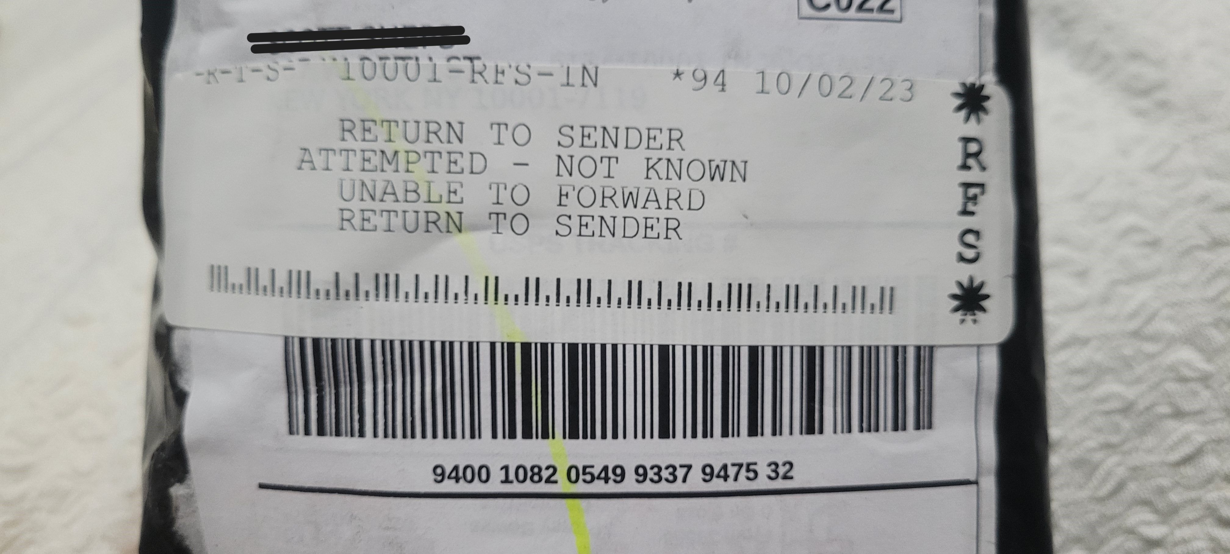 Solved: Help! I had a package returned to me as A.N.K. - The eBay 