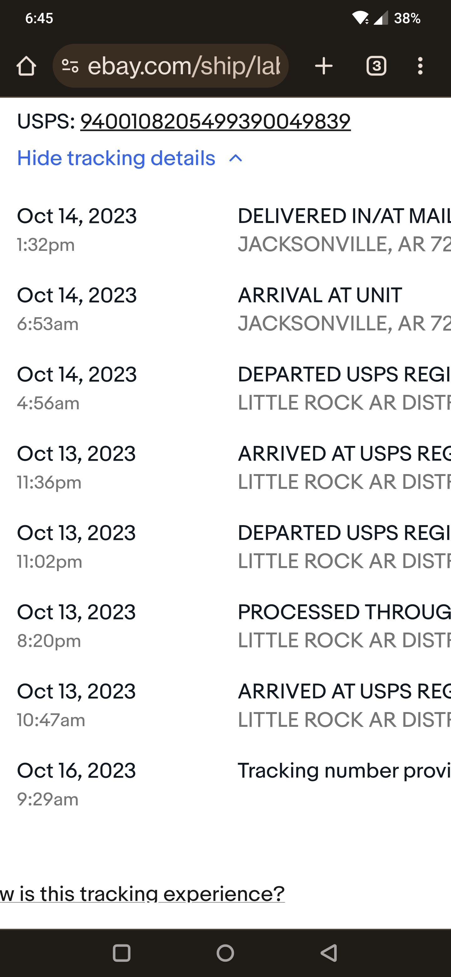 USPS recycles their tracking numbers