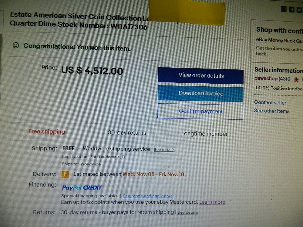 I won an item can seller send BUY IT NOW page and  - The eBay 