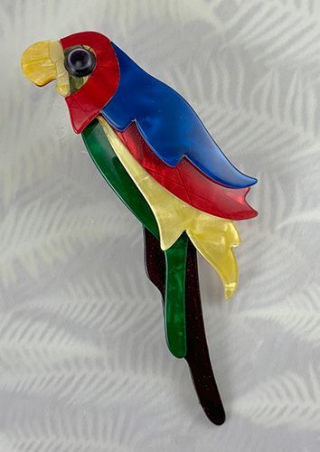 Signed Parrot Pin - Great Colors!
