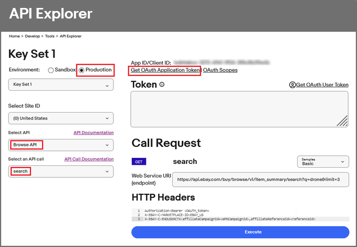 Developer - API explorer - Browse