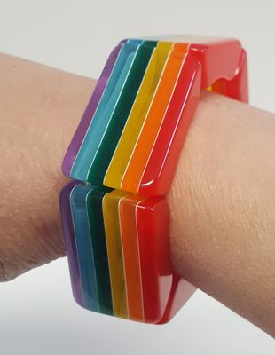 Rainbow chunky acrylic bracelet