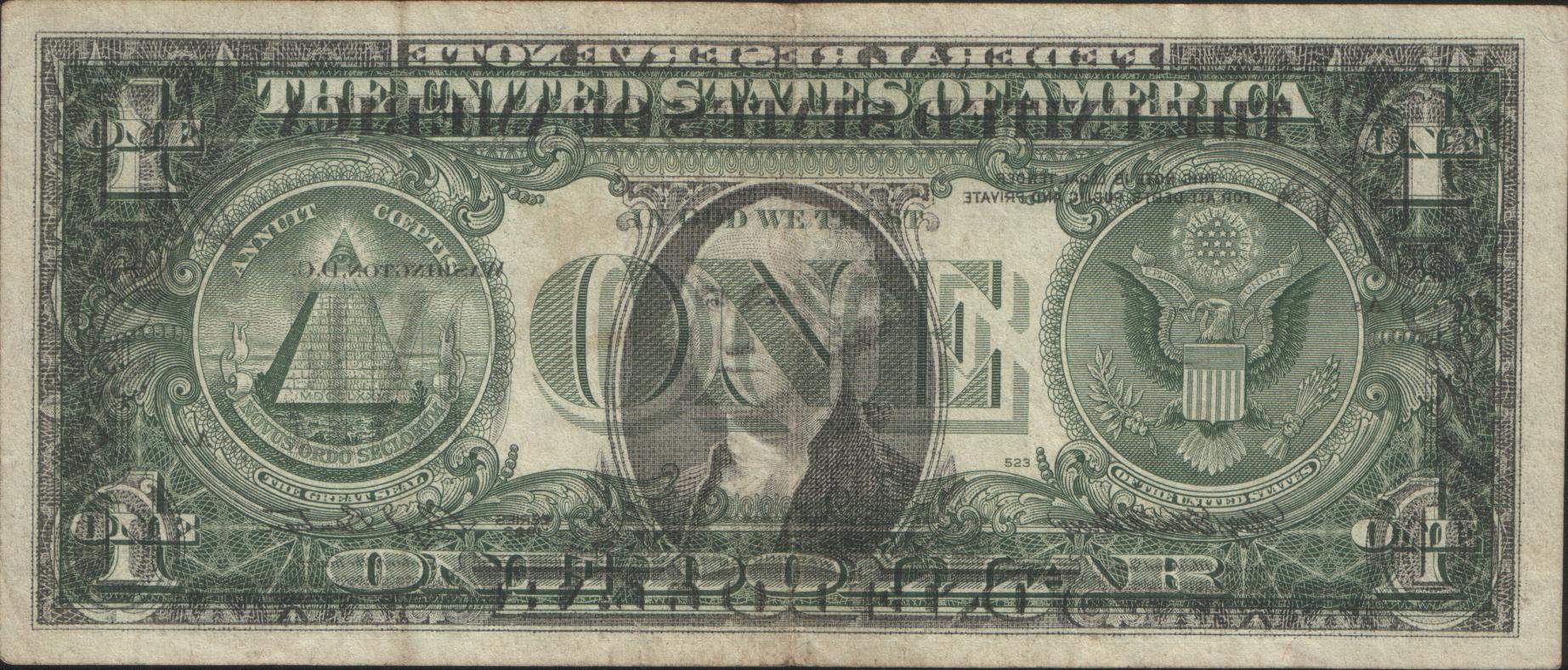 One Dollar 1993 Overprinted Error Dollar Bill Wi The Ebay